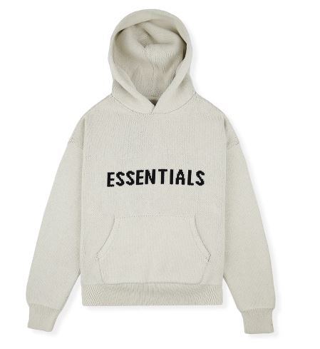 ESSENTIALS OATMEAL KNIT HOODIE